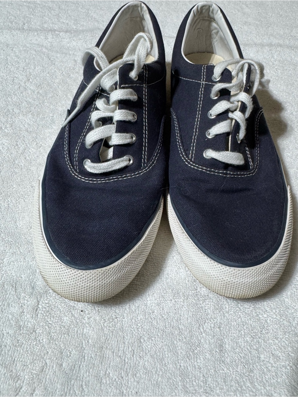 Keds Navy Blue Canvas Low-Top Sneakers with White Laces